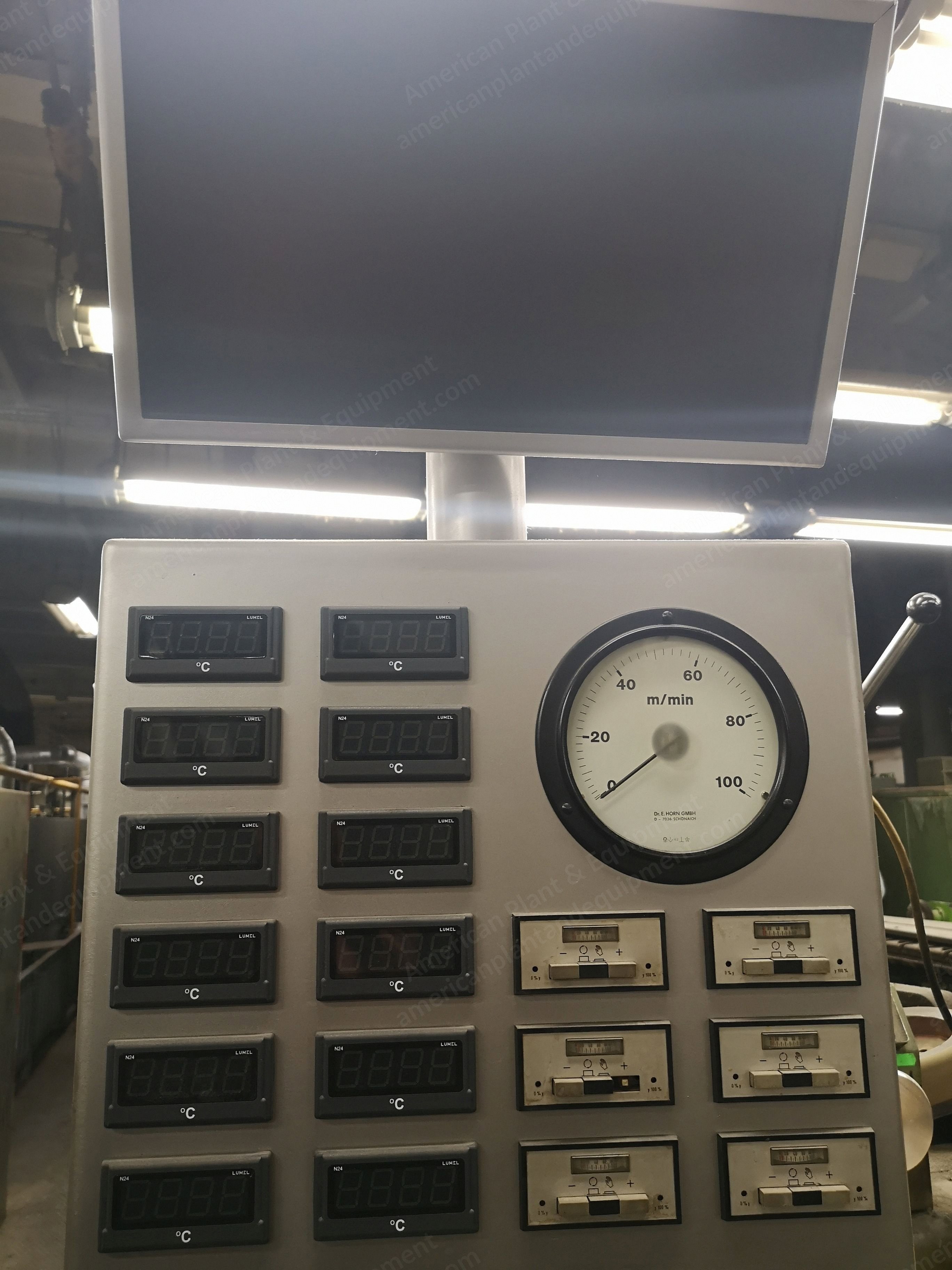 Bruckner Stenter, 1977, 2200mm Working Width, 8 Chambers, Gas Heat, Horizontal Pin/Clip Chain
