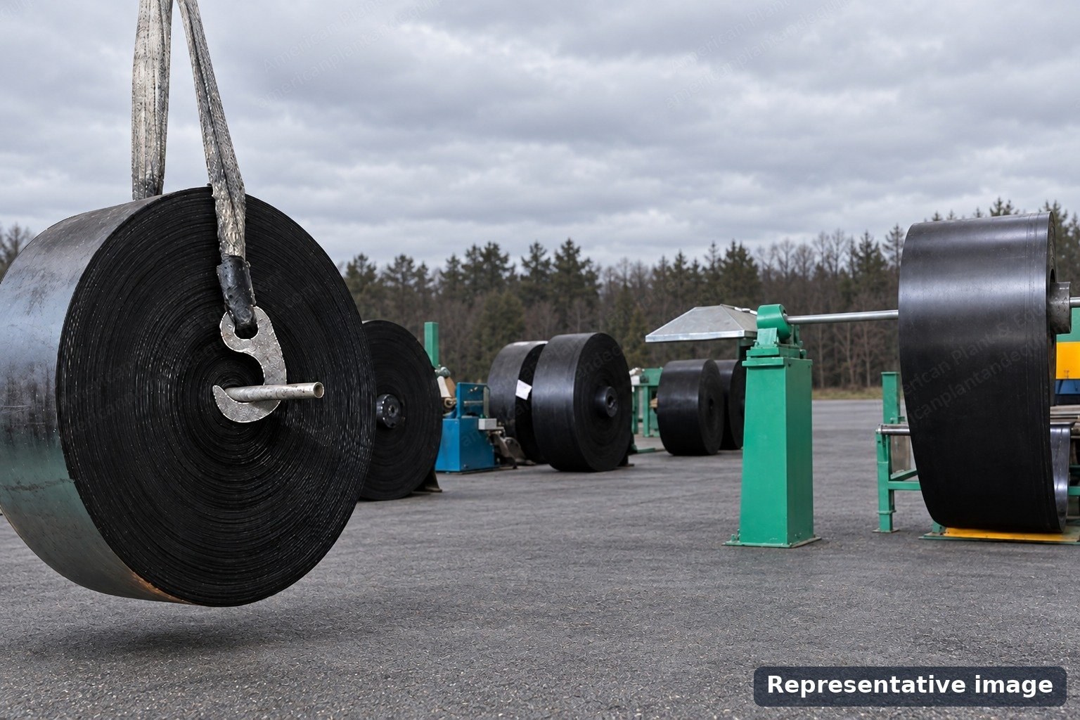 Used Conveyor Belts, 17 Rolls, 24 to 72 in Wide, 2 to 4 Ply