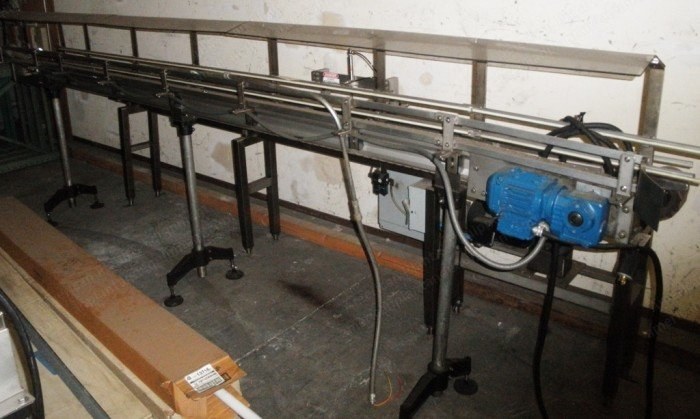Stainless Steel Belt Conveyor, 4" x 15', 0.5 HP