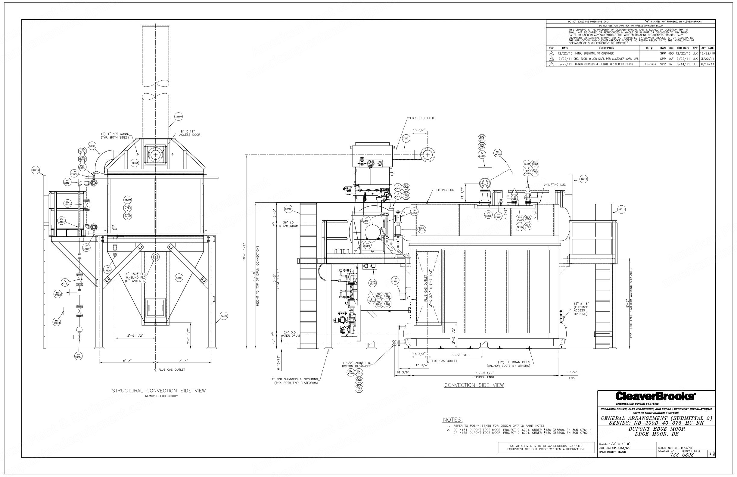 Cleaver-Brooks Watertube Boiler, 2011, 1250 HP, 375 PSI, 40000 lbs/hr