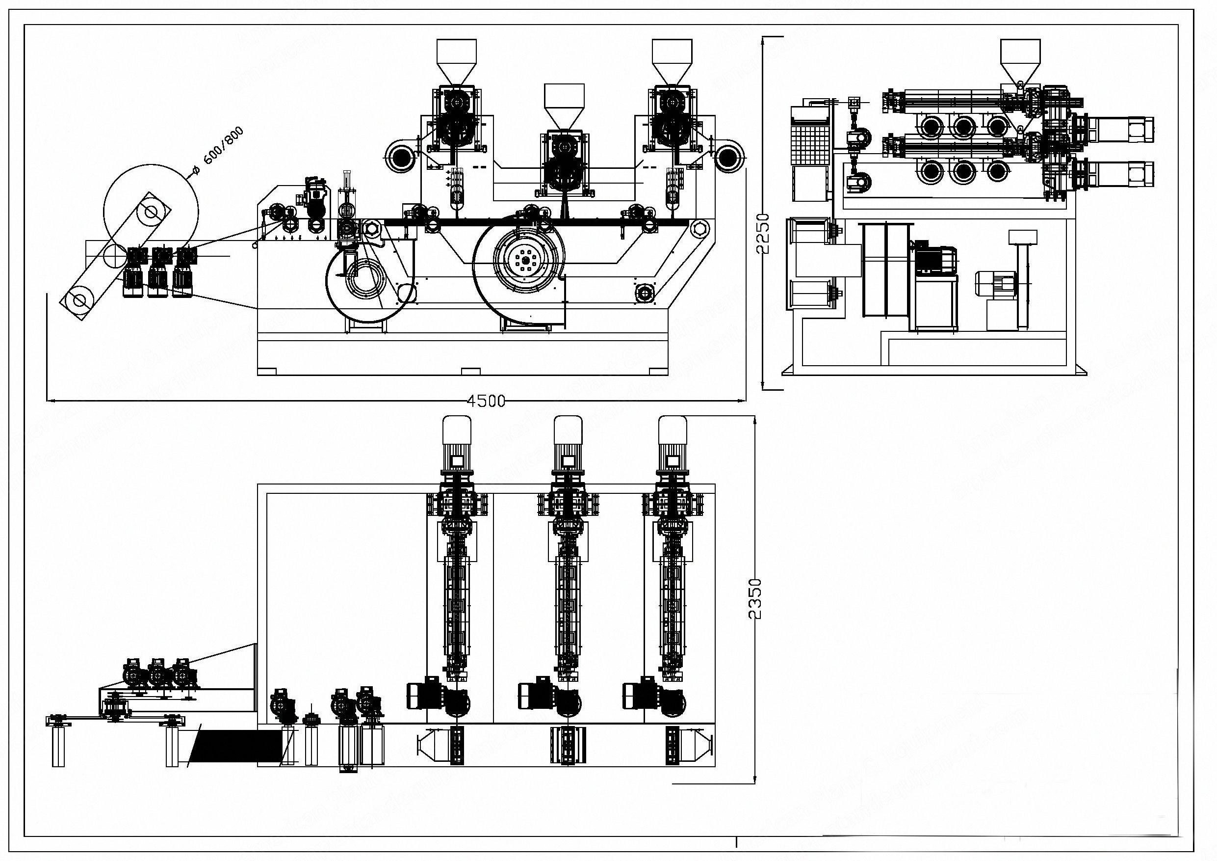 SMS Production Line, 200mm, 150 m/min, 15 to 100 gsm