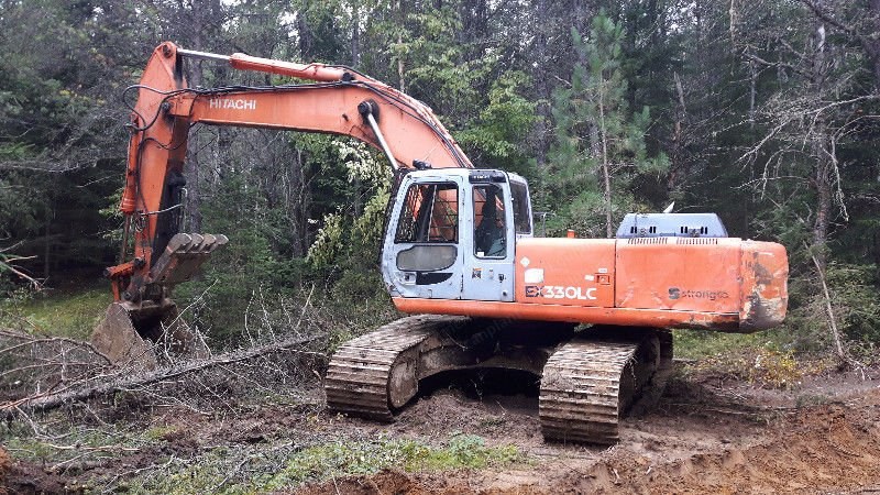 Hitachi, EX330 LC, 2000, Hydraulic Thumb, 46 Inch Bucket, 10ft 6in Stick