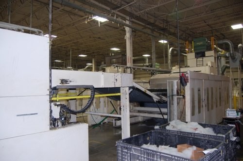 Befama Carding Machine, 2004, Width 94" to 108", Volumetric Feeder, Gas Fired Oven