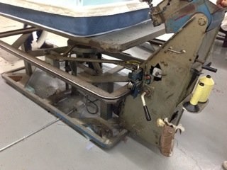 James Cash, Singer 300 Head, Tape Edge Machine, 17 inch Max Mattress Height, 54x75 inch Table