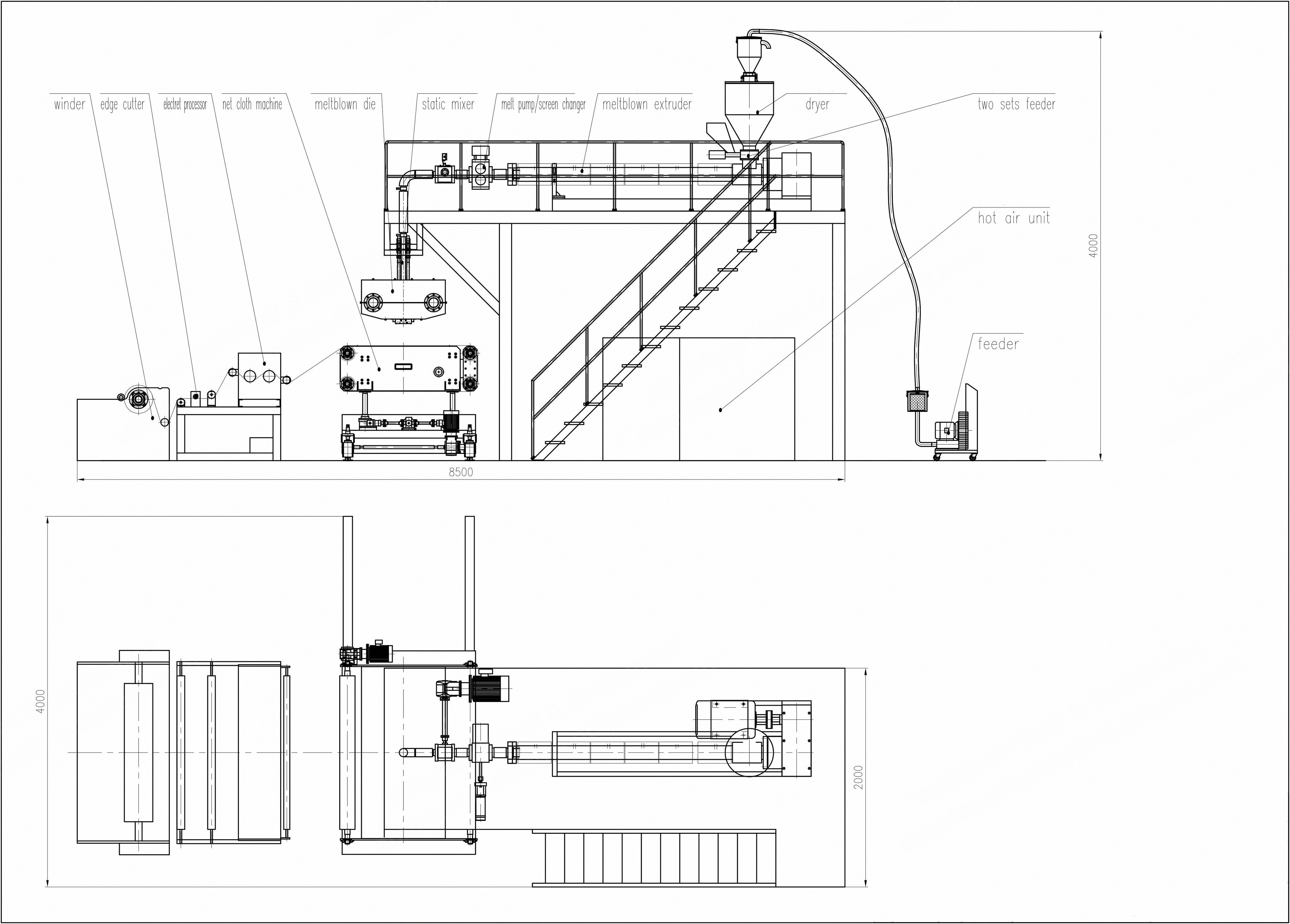 NovaStar, NN115, Meltblown Nonwoven Fabric Production Line, 800mm, 10 to 80 GSM, 200 kW