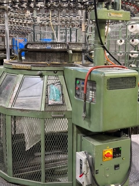 Monarch and Vignoni, Jersey and Rib Knitting Machines, 30" to 60" Diameter, 43 Total Machines with Spare Cylinders and Plant Utilities