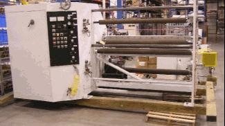 Dusenbery, Model 10000-24, 1991, 62 inch Duplex Centerwind Slitter, 1000 FPM, Razor and Shear Slitting