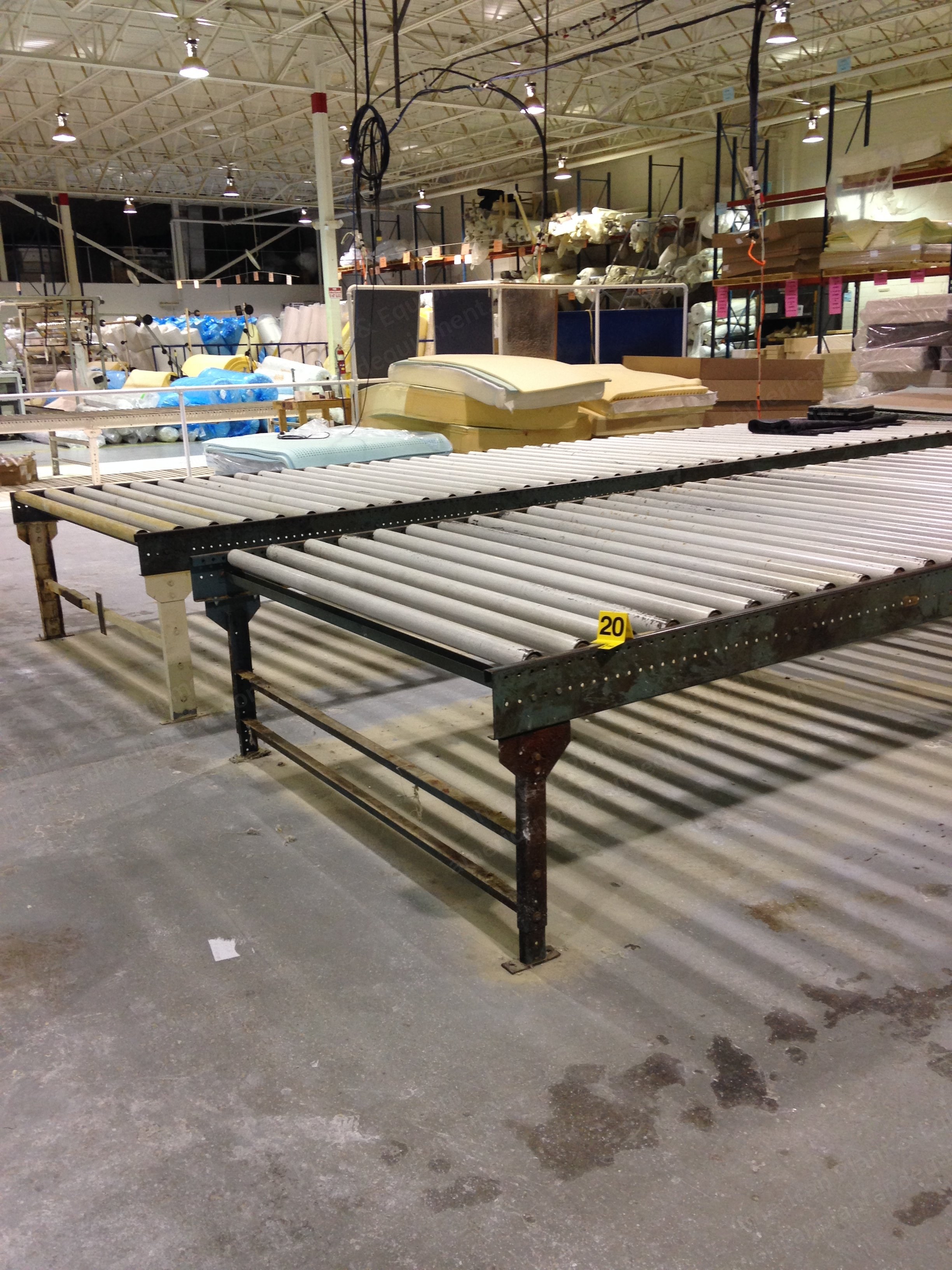 Metzgar Conveyor, 4 Sections, 71.5 inch Width, 10 ft Length, 2.25 inch Roller Diameter