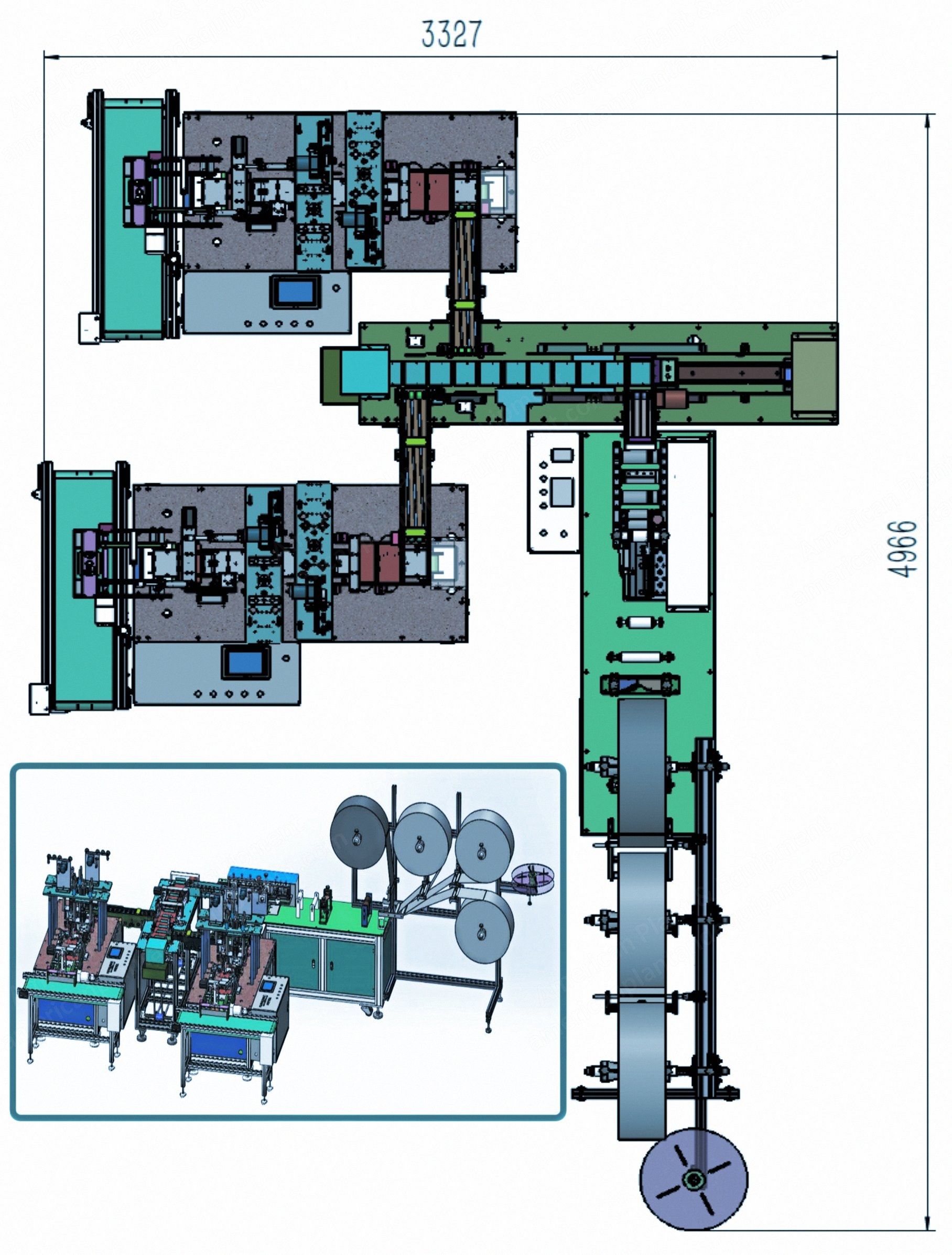NovaStar, FM208, Fully Automatic Surgical Flat Mask Production Line, 100 Masks per Minute, 175x95mm Mask Size