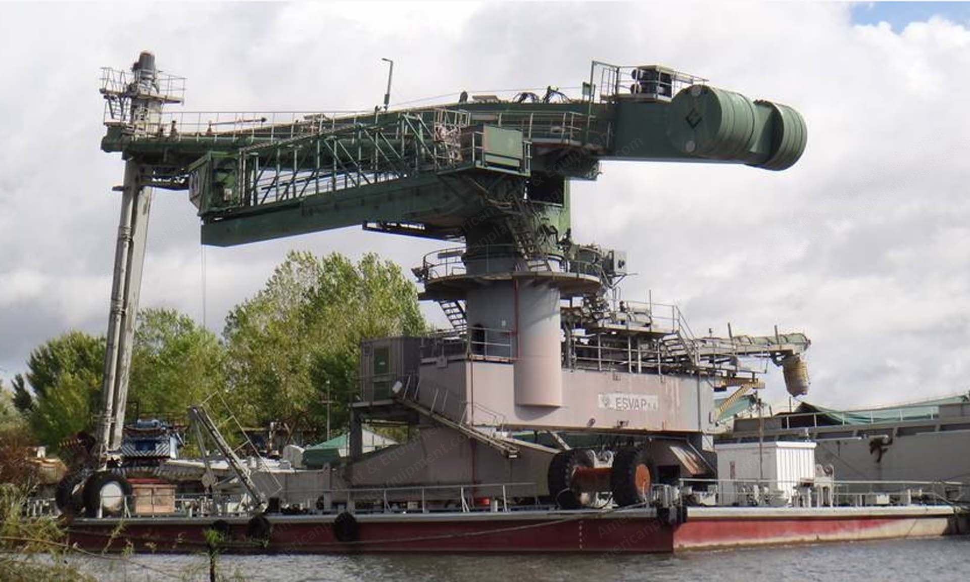 Siwertell Barge Mounted Ship Unloader, 600 TPH, 30,000 DWT Capacity