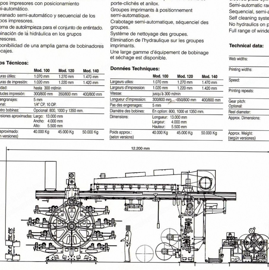Comexi, FJ-2108, Flexopress, 8 Colors, 1020mm to 1420mm Printing Width, 300 m/min