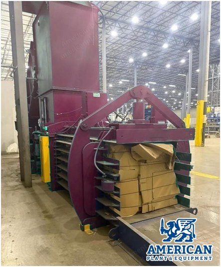 American, DC6348-8T30, 2015, Horizontal Auto-Tie Baler, Twin 30 HP Motor, 8 inch Main Cylinder, Above-Ground Conveyor