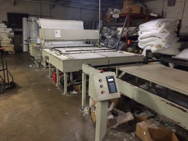 Mitsubishi Tecmic, MS-T501, Tape Edge Machine, with Conveyor and Flip Over, 78 inch Width, M-300US Sew Head
