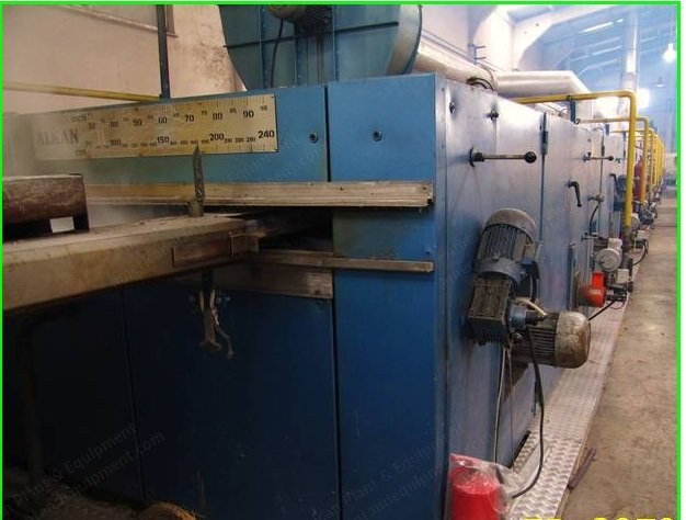 Alkan Tenter Machine, 2400mm, 2009, 10 Chambers, Gas Heated, Double Foulard