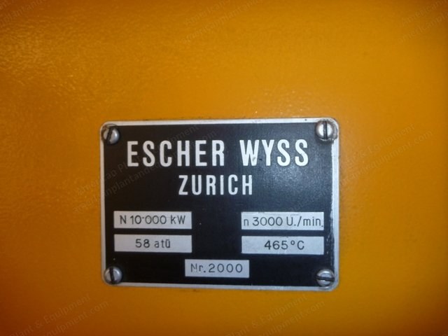 Escher Wyss, 135-200, 1964, 3.0 MW, 60 Bar, 11 Bar Back Pressure, 11 kV