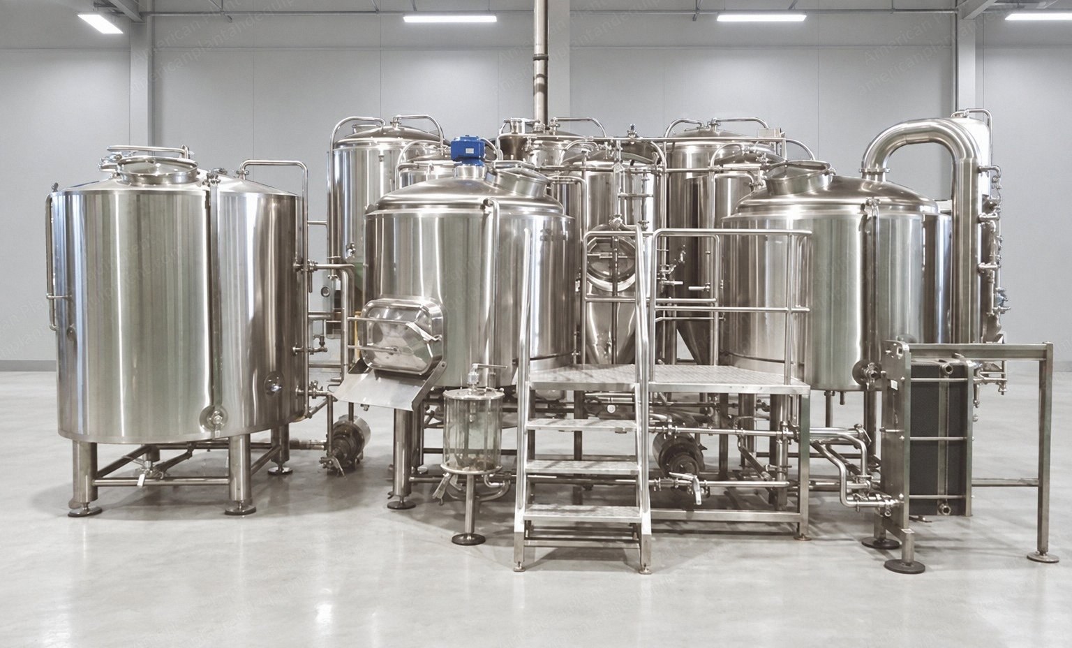 NovaStar, BN150, 1000 L Three-Vessel Brewhouse and Brewery System, 7 Fermenters, 10 Bright Tanks