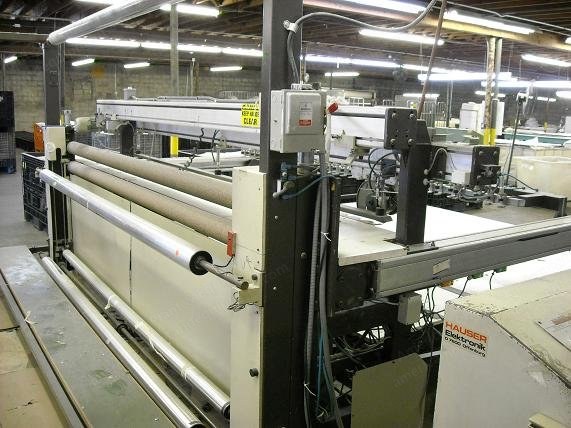 Hauser, Panel Cutter, 1985, 120" Width (3000mm), 2-Roll Let Off, Westinghouse PLC