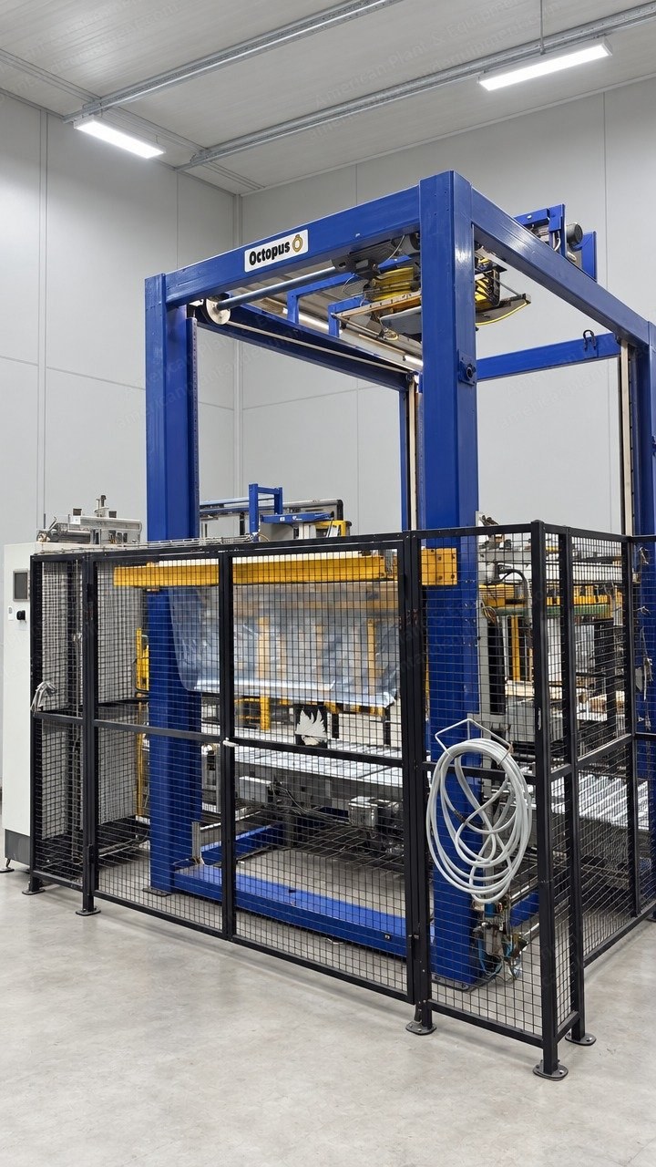 Haloila, Octopus 1800 SFTS TWIN, 2008, Automatic Rotary-Ring Pallet Stretch Wrapper, up to 100 pallets/hr