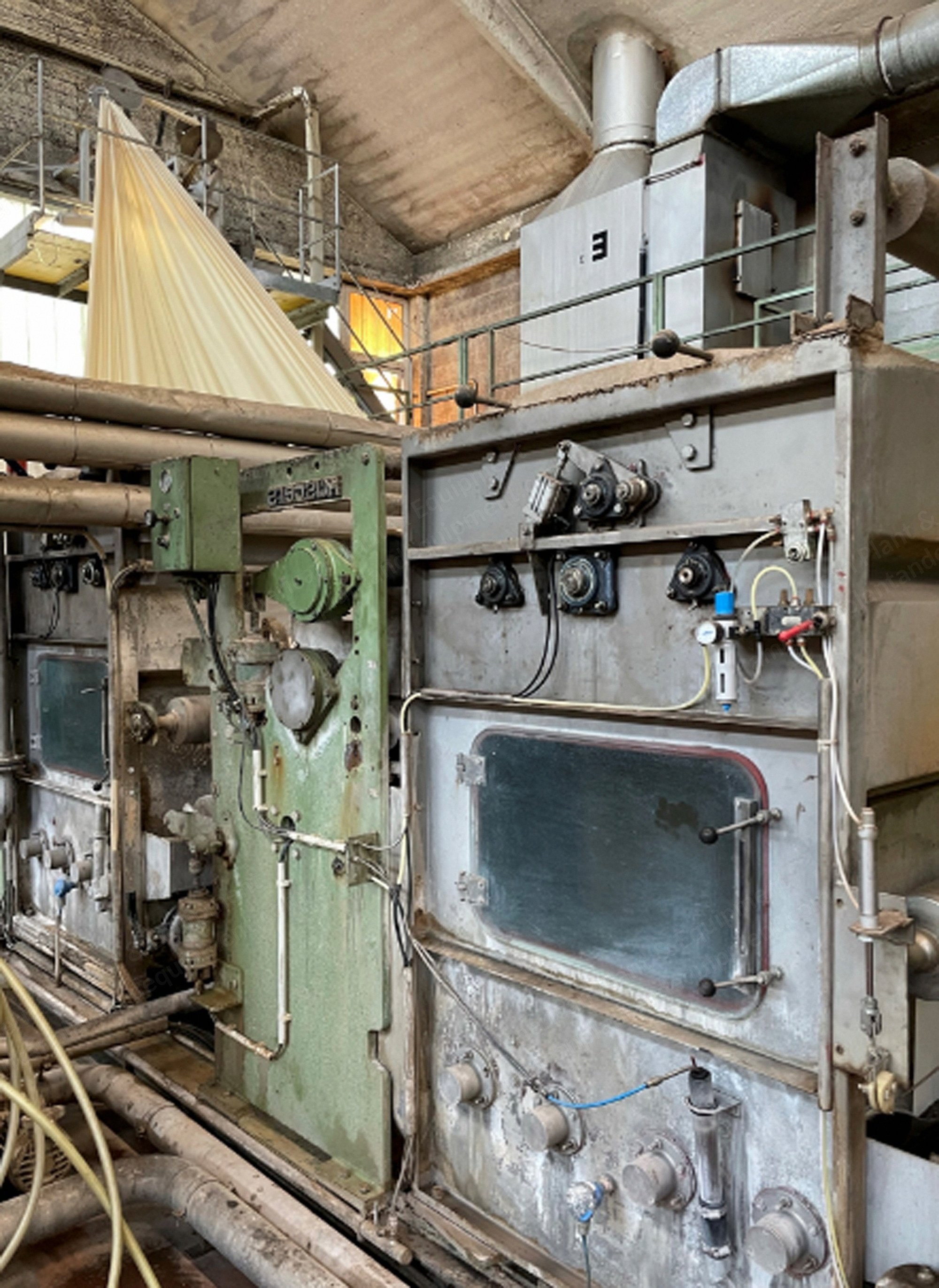 Osthoff, J80, 1989, Singeing Line, 3400mm Working Width, 2 Ramps, Kusters Impregnation Unit