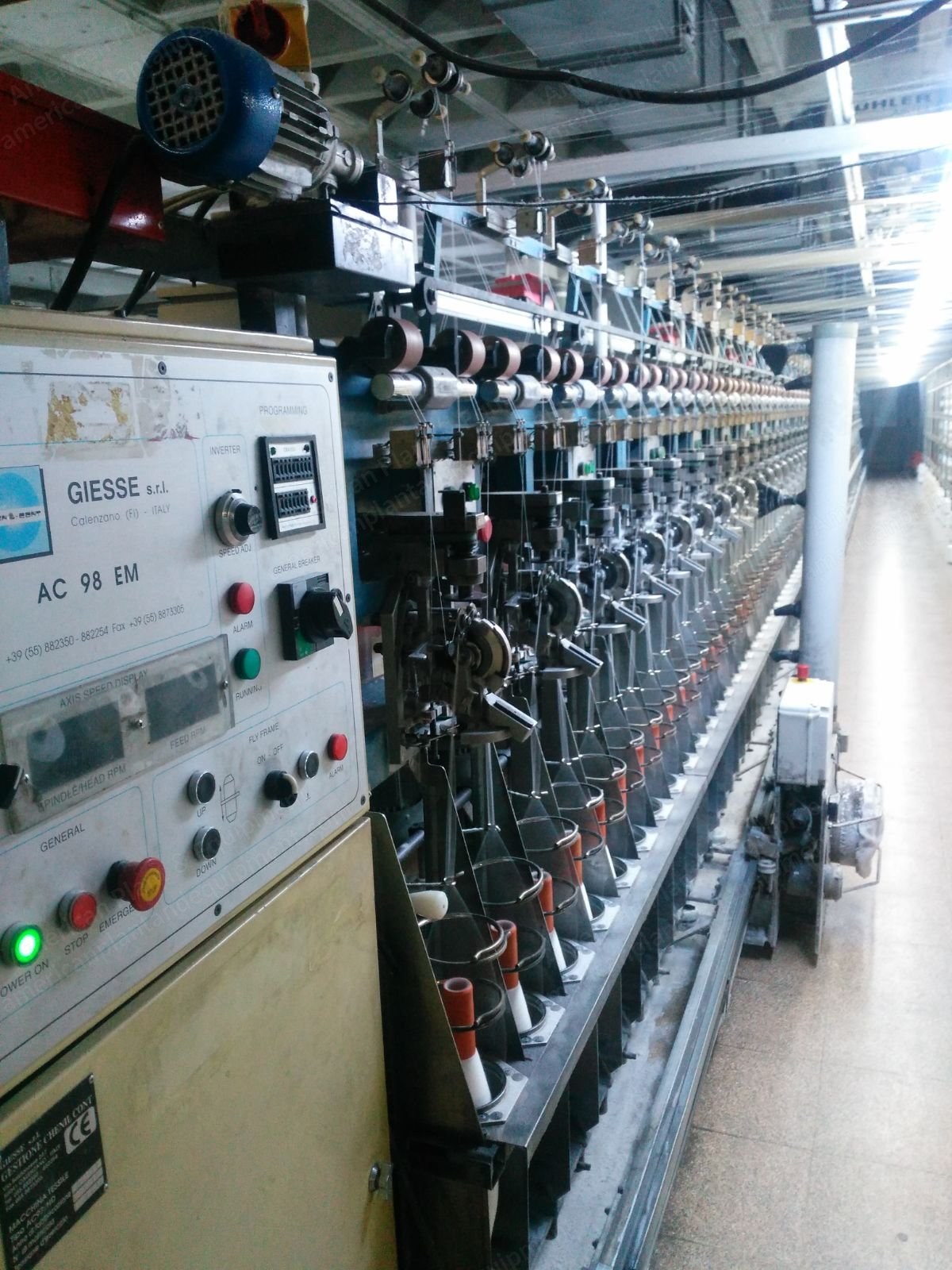 Giesse, AC 981/EM, Chenille Fancy Yarn Machine, 104 to 128 Spindles