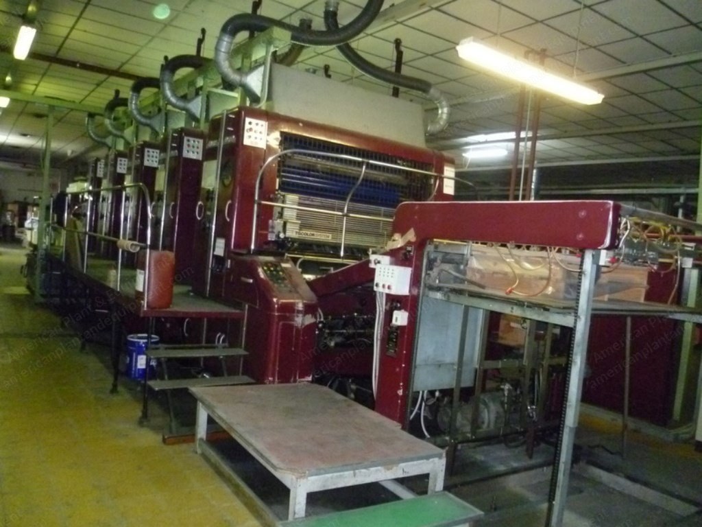 Crabtree Sovereign Mark II, 1992, 5 Colors, 100x140cm, Tinplate Printing Line, Giardina UV Dryer