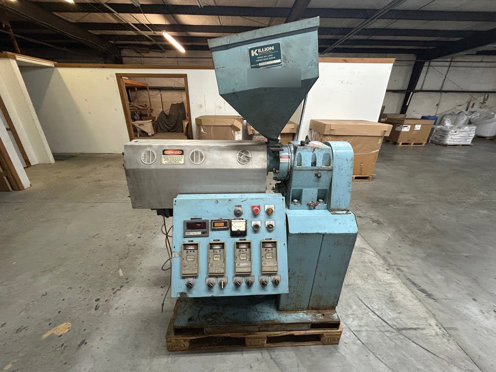 Killion, KN-150, 1-1/2 Inch Single Screw Extruder, 24:1 L/D, 7.5 HP