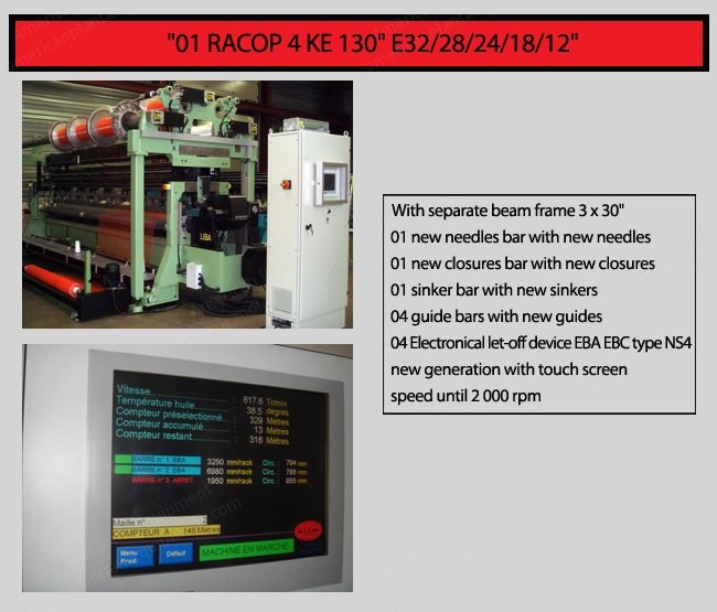 Liba, Racop 4KE, 170" Width, E28 Gauge, 4 Guide Bars